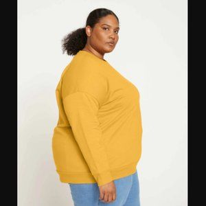 NEW Universal Standard Lauren Core Terry Sweatshirt Mustard, Size XL (26/28)